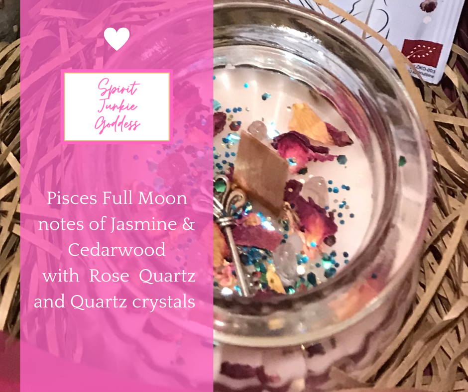 soy wax eco full moon candle crystals gems