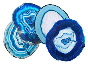 Agate crystal coaster blue