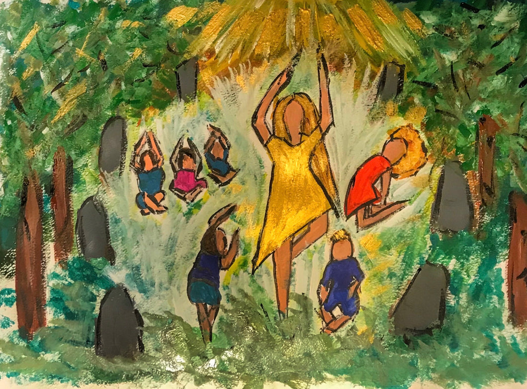 Family Yoga Goddess Art Card